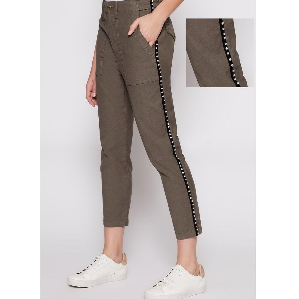 NWT Joie Side Sequin Stripe Skinny Pants, US 8